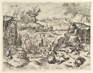 Frestelsen av den helige Antonius.n.d. Skapare: Johannes van Doetecum I, Lucas van Doetecum.