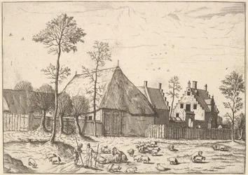 Skjul med stuga, från De små landskapen, 1559-61.