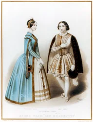 Pauline Viardot-Garcia, fransk mezzosopran och kompositör av spansk börd, & Marietta Alboni, italiensk kontralto, i akt I, scen 9 av Meyerbeers Les Huguenots