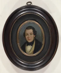 Miniatyr: Porträtt av Abram Constable (1783-1862), konstnärens bror (olja på bräda)