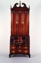 Nicholas Brown Chippendale block-and-shell skrivbord och bokhylla, ca 1760-70 (mahogny)