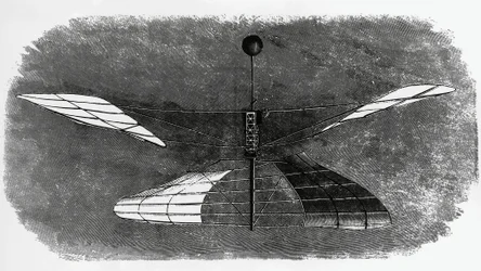 Enrico Forlanini helikopter (1848-1930), bläckritning, Italien