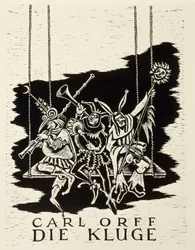 Tyskland, diessen am ammersee, Playbill för premiär av Die Kluge (The Wise Woman) av Carl Orff (1895-1982) i Frankfurt