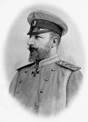 Porträtt av Ferdinand I (1861-1948), tsar av Bulgarien, gravyr