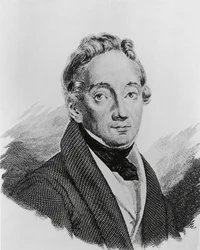 Porträtt av Pietro Colletta (1775-1831), italiensk general och historiker, gravyr