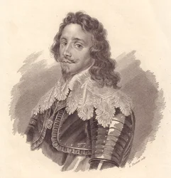 Porträtt av Thomas Franciskus av Savojen, prins av Carignano (1596-1656), kopparstick av G Fusinati från målning av Van Dick