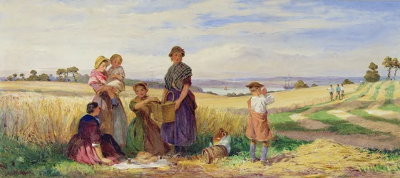 Förfriskningspaus, skördetid (wc och bodycolour på papper)