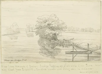 Burton-upon-Trent - Trent River: penna och bläck ritning, nd [1799-1854] (ritning)