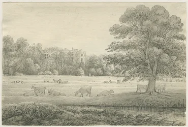 Hagley Hall: ritning med penna och tvätt, 4 maj 1814