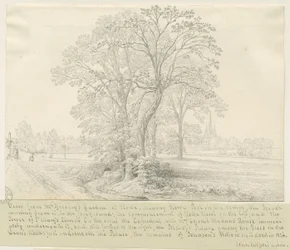 Lichfield - Utsikt över Stowe Pool: pennteckning, nd [1826] (ritning)