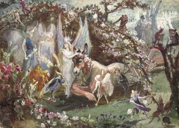 Titania och Botten ur William Shakespeares "En midsommarnattsdröm"