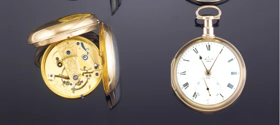 22 karats fjäderspärrkronometer fickur, London, nr. 1818, 1801
