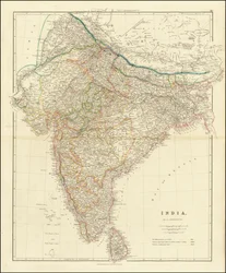 1832 års karta över Indien av John Arrowsmith