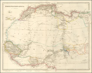 1842 års karta över nordvästra Afrika av John Arrowsmith