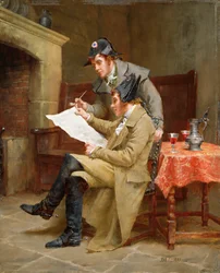 News of the Army, ca 1900 (olja på panel)