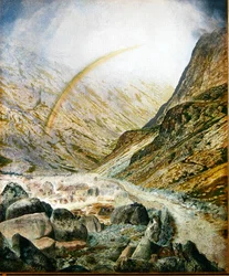 A Mountain Road, Flood Time (Honsiter Series no.3) 1868 (olja på papper på duk)