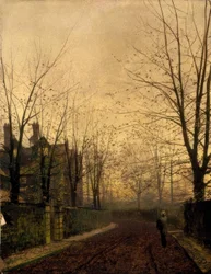 J.A.Grimshaw, Höstens guld / Gemälde, 1882
