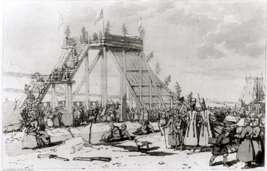 Ice Hills, från "A Picturesque Representation of the Manners, Customs and Amusements of the Russians" av John Atkinson och James Walker, publicerad 1804