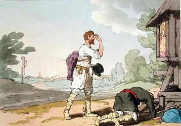 Pilgrims, ætset af kunstneren, udgivet 1804 (farve litho) swed