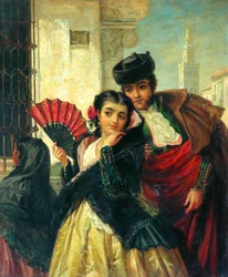 Scen i Spanien, nära Sevilla, ca 1853