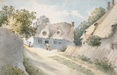 Stugor på en bygata, 1700-talet