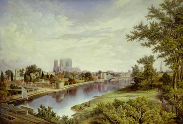 York från Scarborough Railway Bridge (olja på duk)