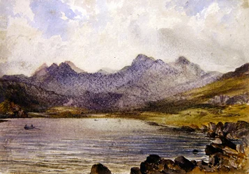 Nära Llyn Crafrant, Wales (akvarell på papper)