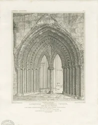 Lichfield Cathedral - North Transept Doorway: gravyr, nd [c 1820] (tryck)
