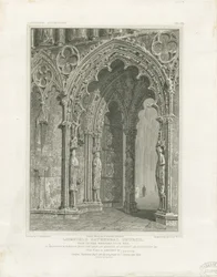 Lichfield Cathedral - West Door: gravyr och [c 1820]