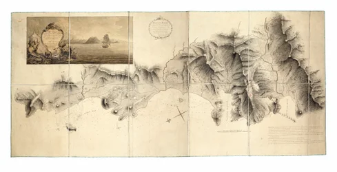 Militär kartläggning av den del av St Lucia som ockuperades av de brittiska styrkorna från december 1778 till januari 1784, då ön återlämnades till fransmännen