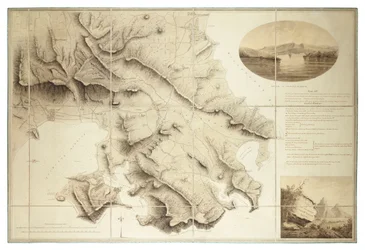 Plan över omgivningarna kring English Harbour, Antigua, ca 1782 (Bläck och lavering, segmenterad och med baksida)
