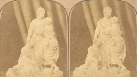 Ett par tidiga stereografiska vyer av brittiska statyer, 1850-1910-talen