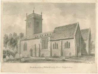 Abbots Bromley Church: sepiateckning