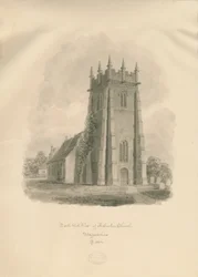 Adbaston Church: sepiateckning