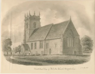 Adbaston Church: sepiateckning, 1843