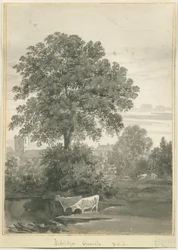 Aldridge Church: sepiateckning