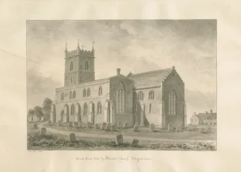 Alrewas kyrka: sepiateckning, 1848