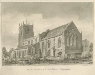 Audley Church: sepiateckning, 1840
