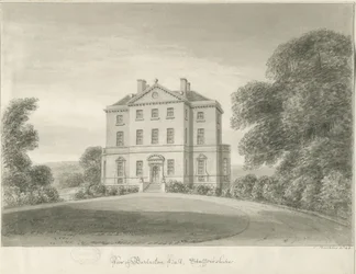 Barlaston Hall: sepiateckning