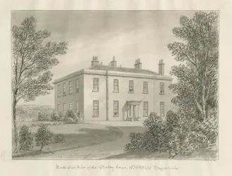 Blithfield - Rectory: sepiateckning, 1824