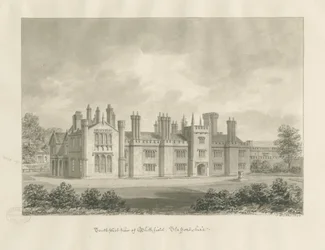 Blithfield Hall: sepiateckning, 1823