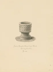Buckinghamshire - Drayton Beauchamp Church: sepiateckning, 1838