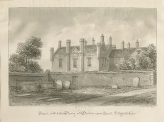 Burton-upon-Trent - Priory House: sepiateckning