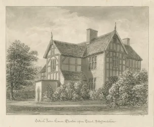Burton-upon-Trent: Ordish Farm House: sepiateckning, 1839