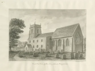 Bushbury Church: sepiateckning, 1845