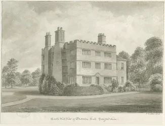 Butterton Hall: sepiateckning, 1844