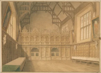 Cambridgeshire - Trinity College Hall - Invändig utsikt