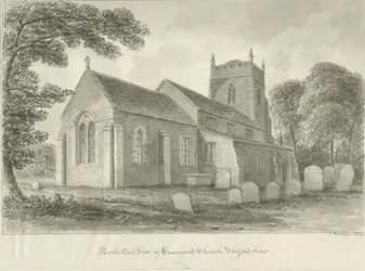 Caverswall kyrka: sepiateckning