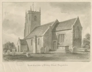 Chebsey Church: sepiateckning