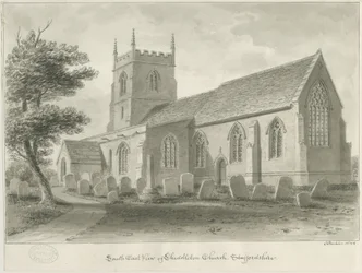 Cheddleton Church: sepiateckning